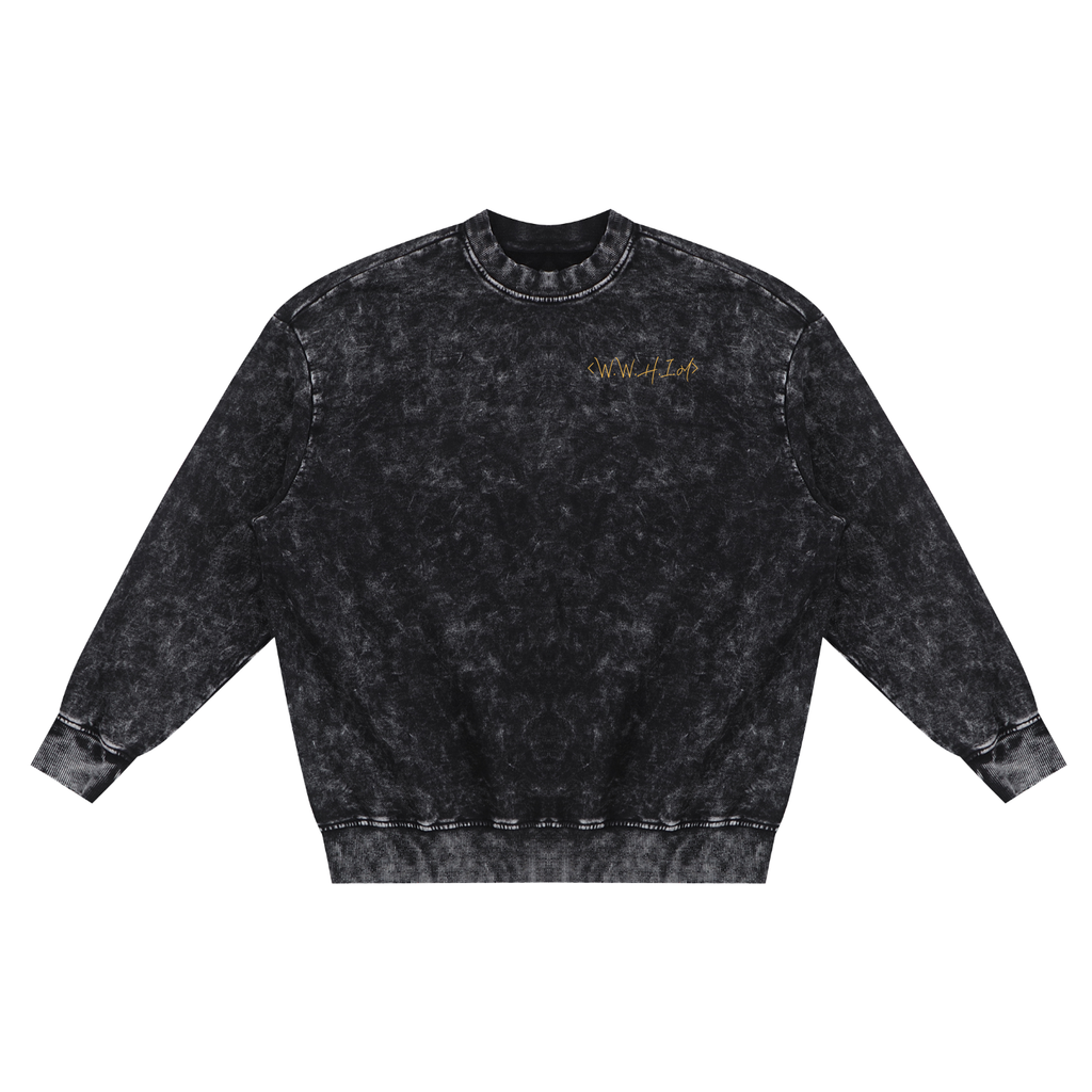 Snow Washed Hand-Frayed Sweatshirt