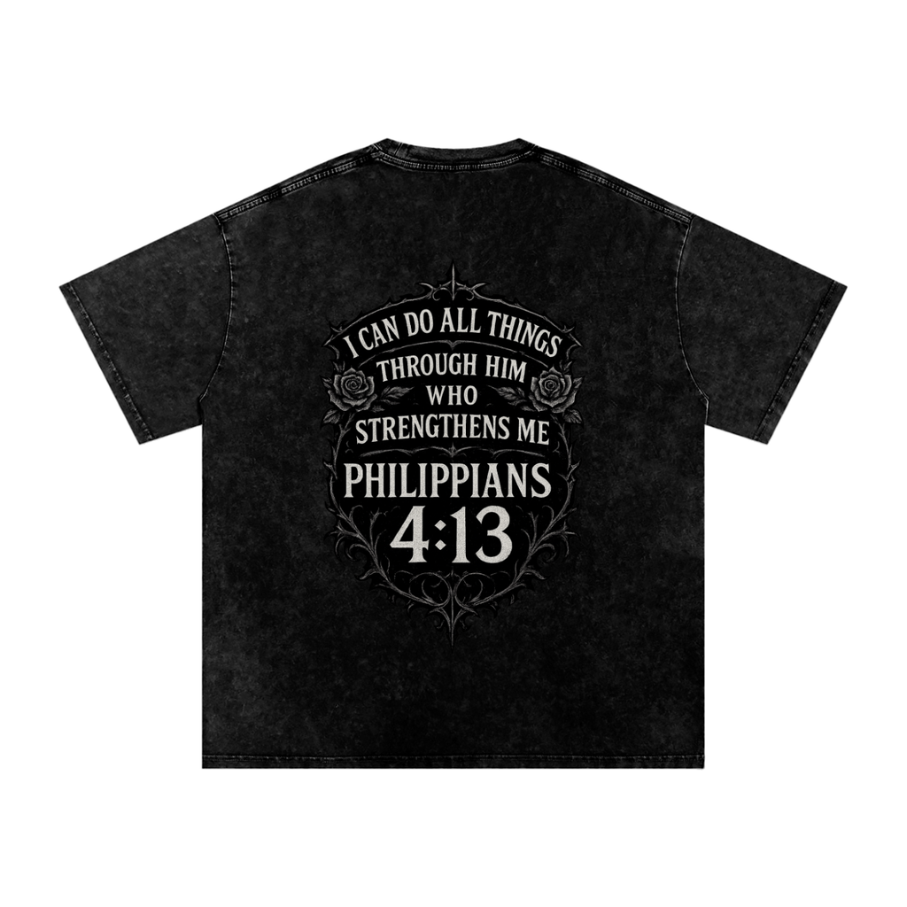 Snow Washed Oversized Cotton T-Shirt