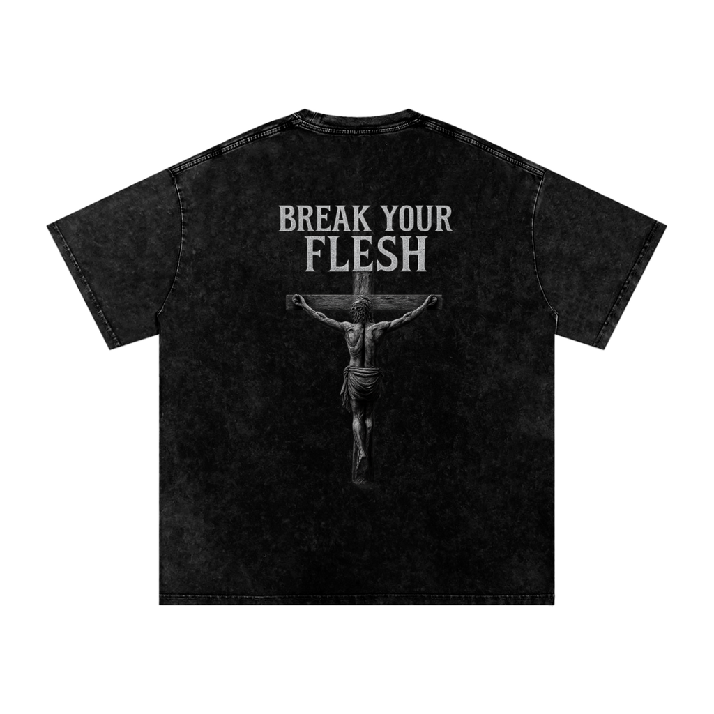 Snow Washed Oversized Cotton T-Shirt
